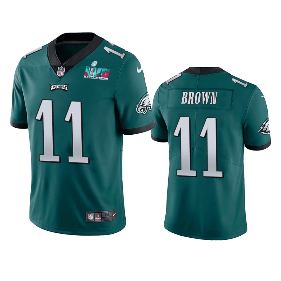 A.J. Brown Philadelphia Eagles Super Bowl LVII Green Vapor Limited Jersey