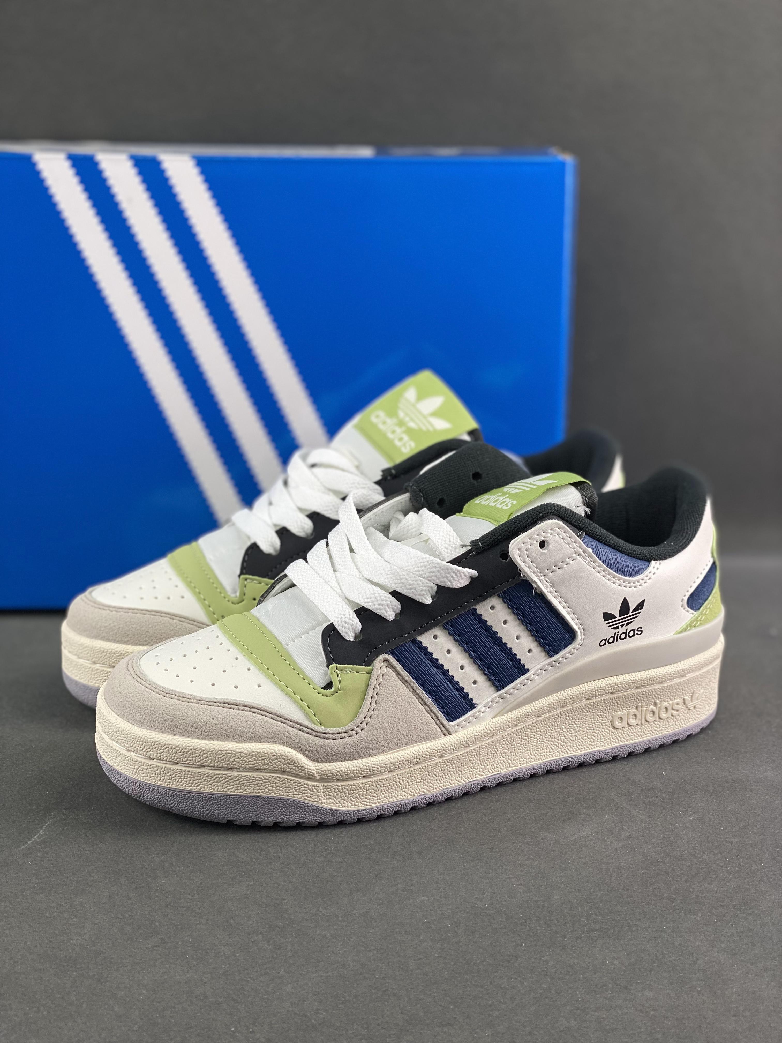 Adidas Adidas Overseas Channel Edition Original Box Original Label Adidas Forum Low CL Clover Low State Classic Velcro Retro Sneakers Men’s and Women’s Trendy First Layer Leather Casual Shoes Item Number: ID6263 Size Number: 36-459