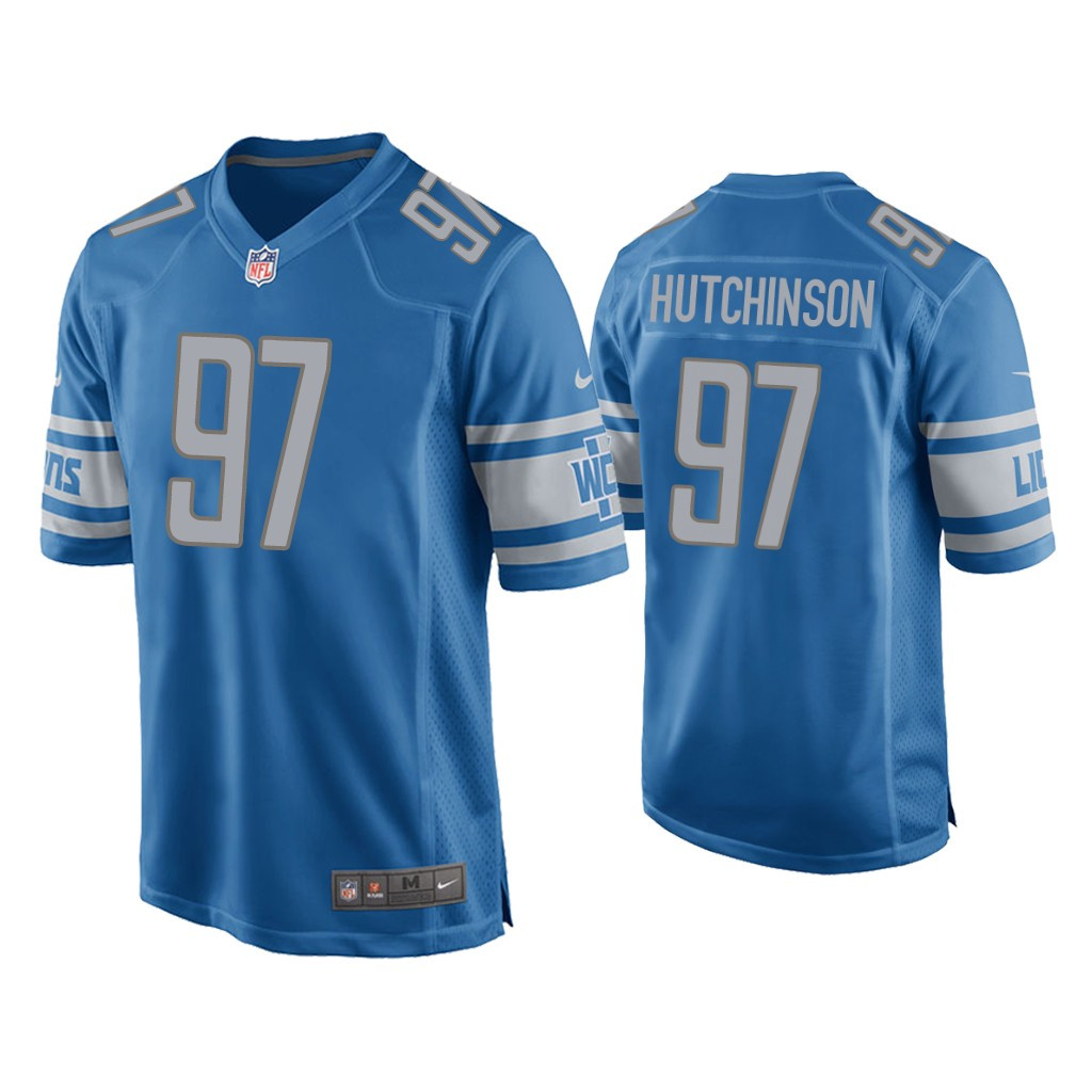 Aidan Hutchinson Detroit Lions 2022 Draft Blue Game Jersey