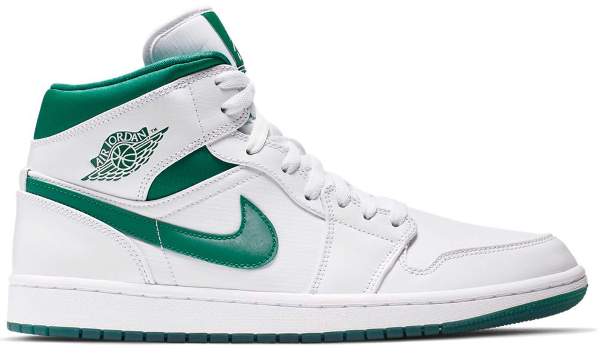 Air Jordan 1 Mid White Mystic Green Signature Footwear
