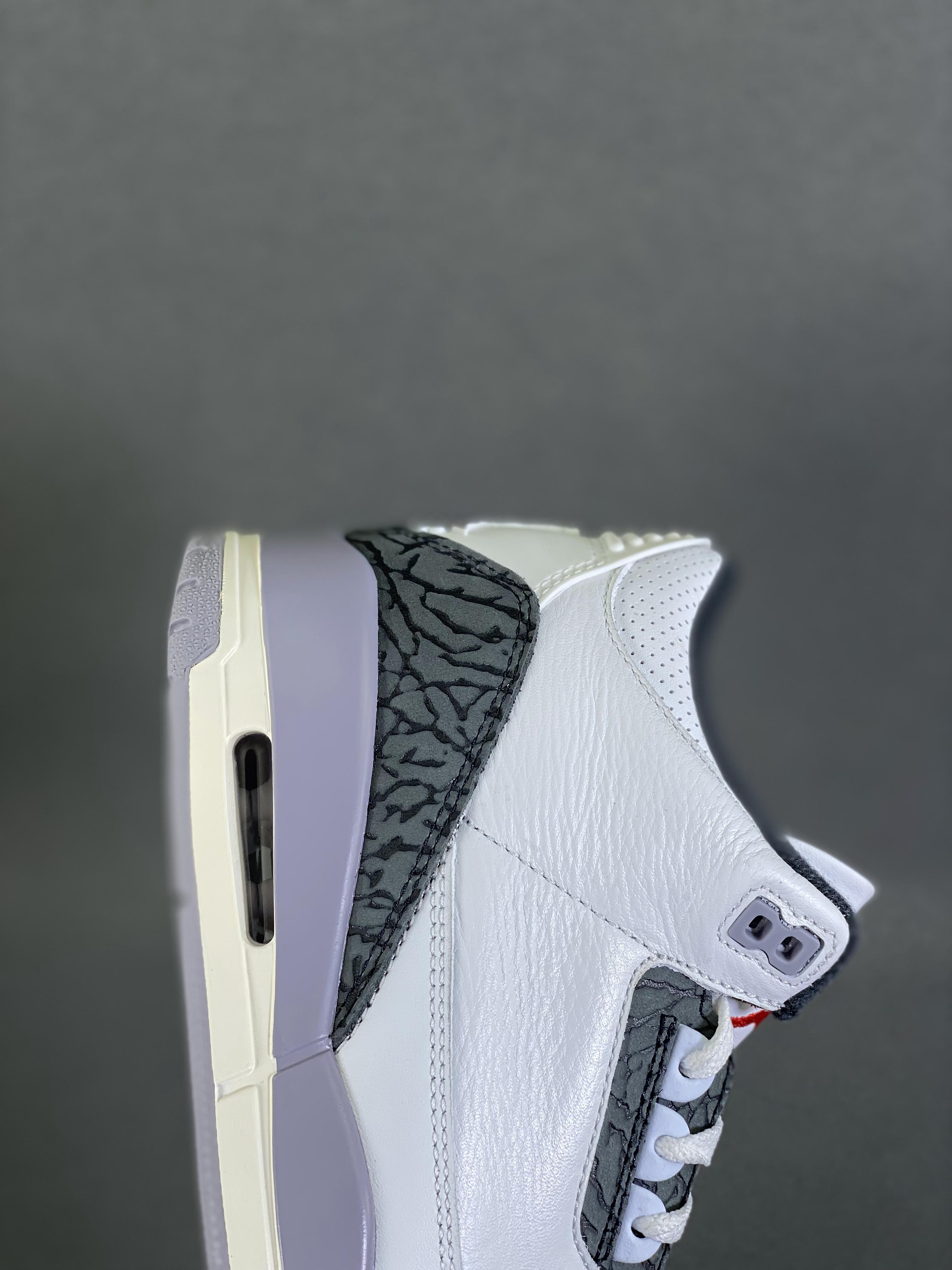 Air Jordan 3 Retro AJ3 series white gray crackle pattern Item number: CT8532-106 Size: 36-46 (with half size) using simple color matching, simple and casual. Jordan brand logo on the shoe body, meticulous workmanship, 9