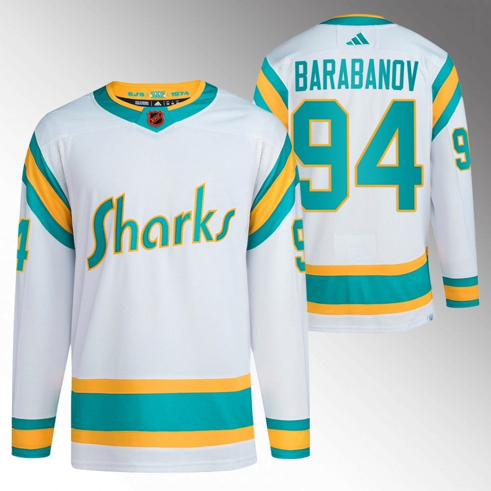 Alexander Barabanov San Jose Sharks 2022 Reverse Retro White Player Swingman Jersey