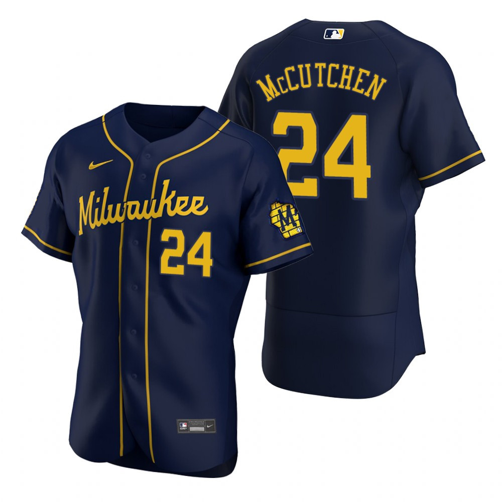 Andrew McCutchen Milwaukee Brewers Alternate Navy Baseball Player Jersey