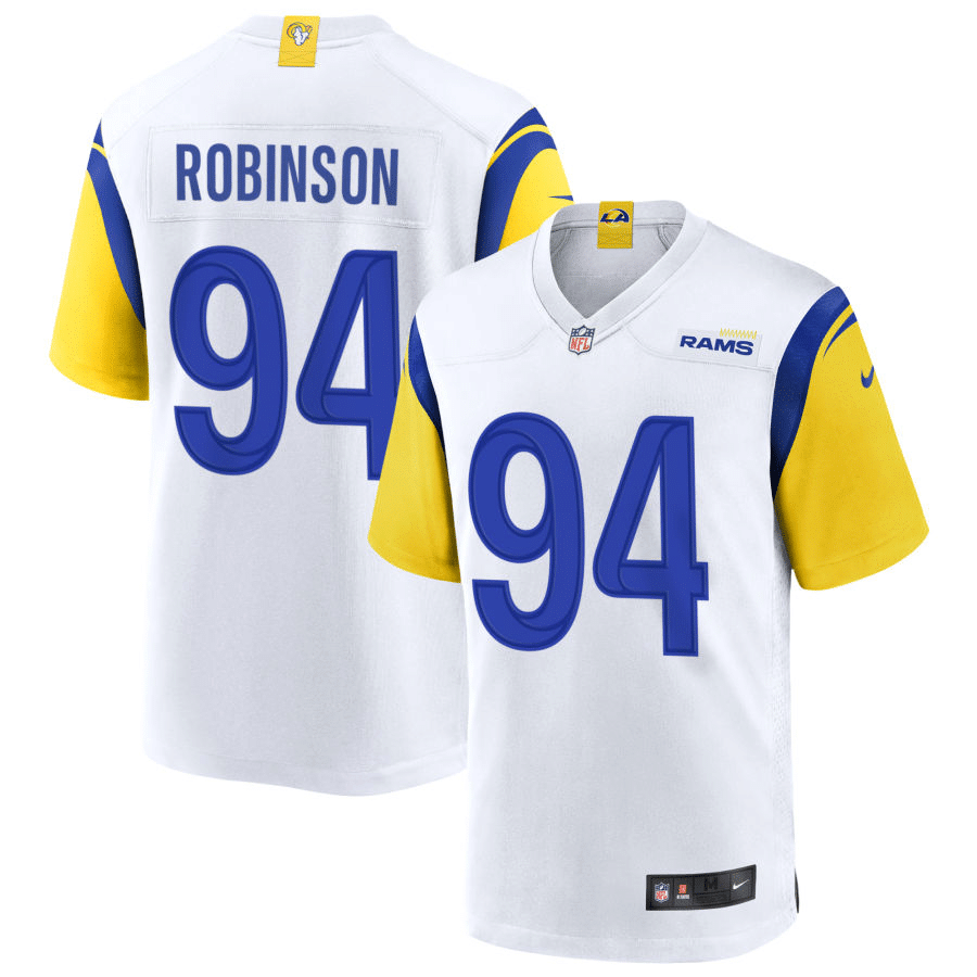 A'Shawn Robinson Los Angeles Ram Alternate White Game Jersey