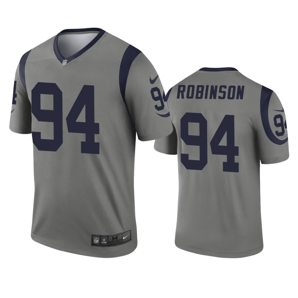 A'Shawn Robinson Los Angeles Rams Inverted Legend Gray Game Jersey