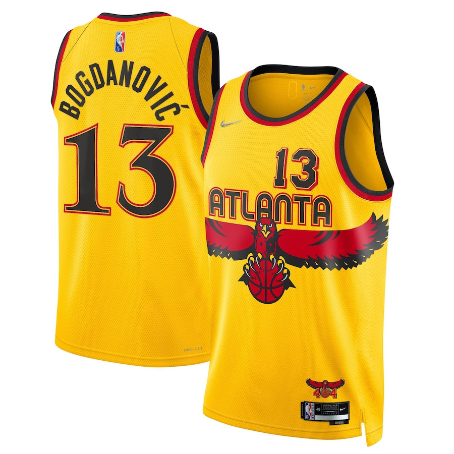 Bogdan Bogdanovic Atlanta Hawks 2021-22 City Yellow Swingman Jersey