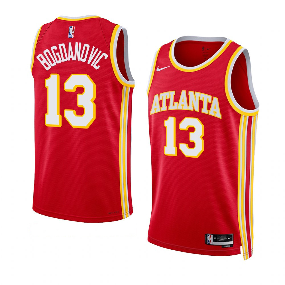 Bogdan Bogdanovic Atlanta Hawks 2022-23 Icon Edition Red Swingman Jersey