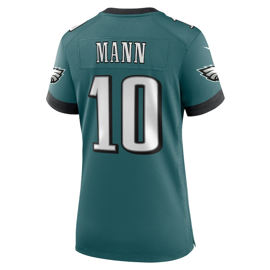 Braden Mann #10 Philadelphia Eagles Super Bowl LIX Women's Jersey - Midnight Green