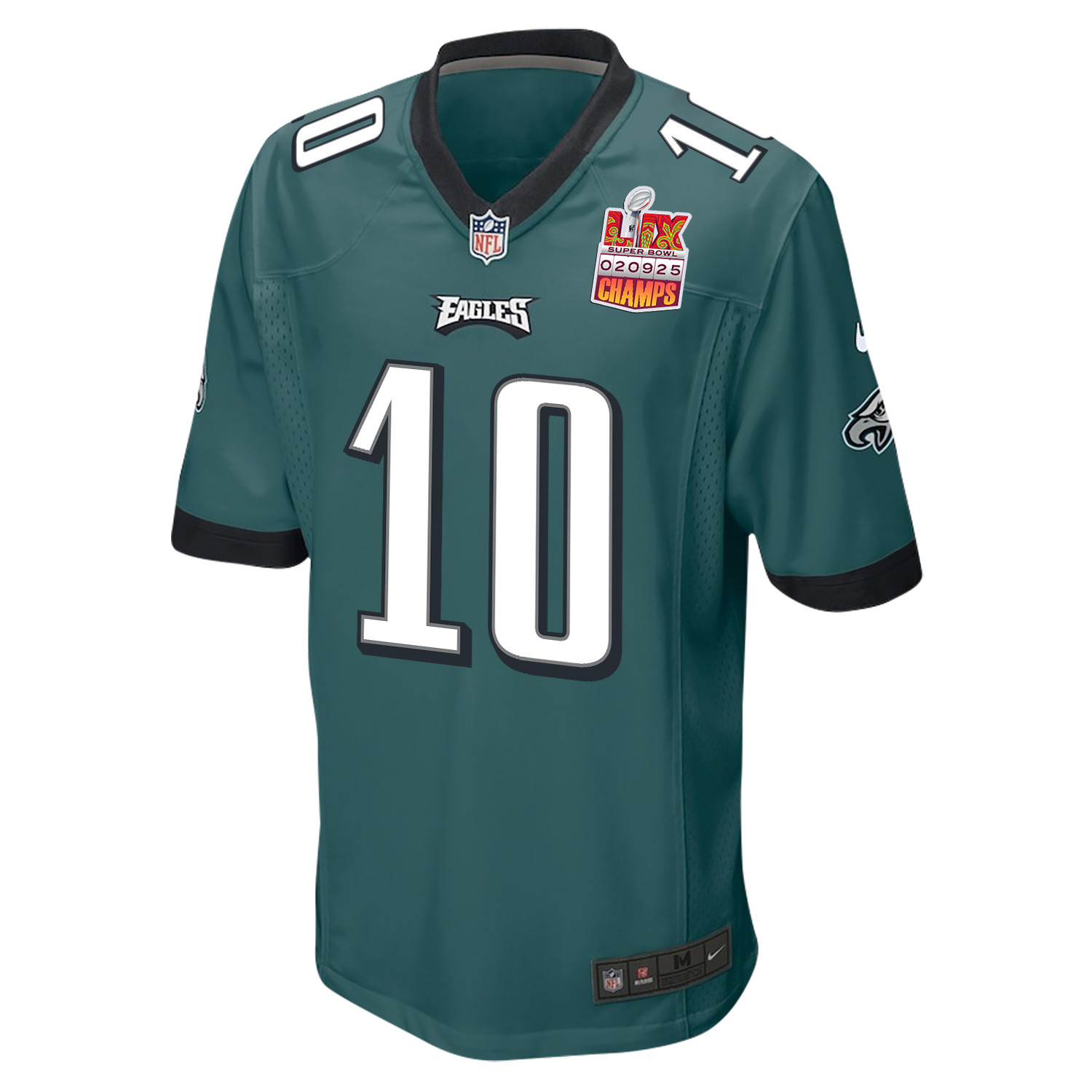 Braden Mann 10 Philadelphia Eagles Super Bowl LIX Champions Patch Game Men Jersey - Midnight Green