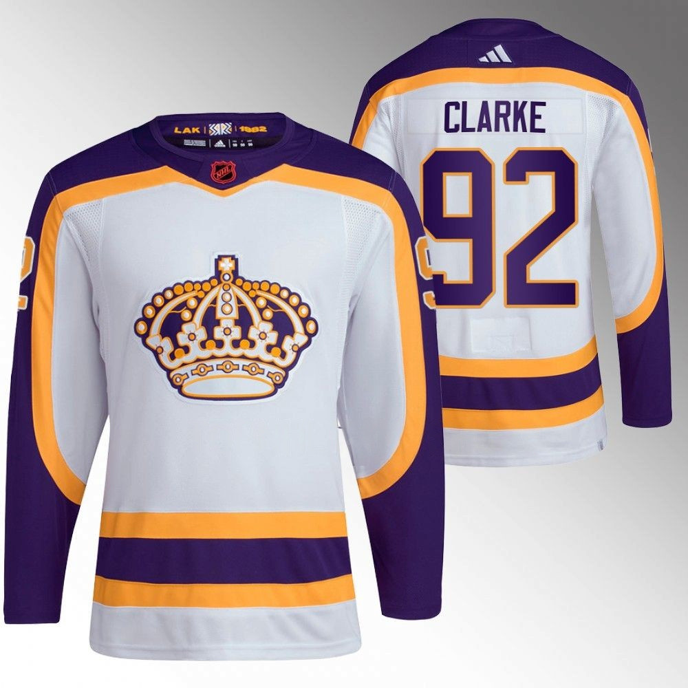 Brandt Clarke Los Angeles Kings 2022 Reverse Retro White Player Swingman Jersey