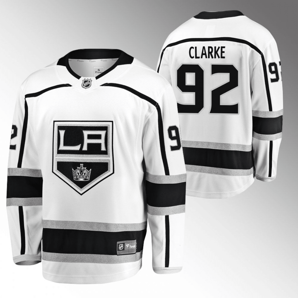 Brandt Clarke Los Angeles Kings Away White Player Swingman Jersey