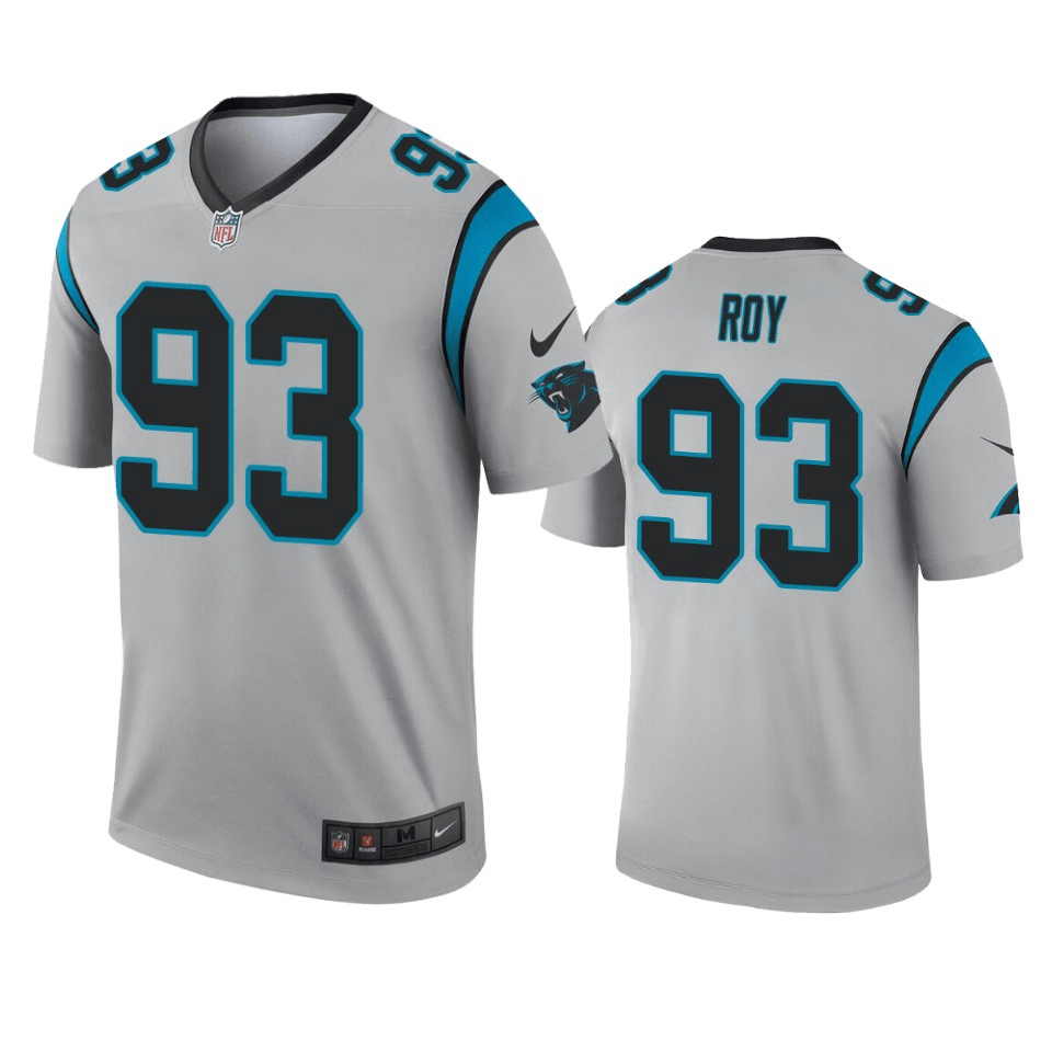 Bravvion Roy Carolina Panthers Inverted Legend Silver Game Jersey