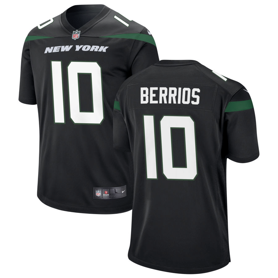Braxton Berrios New York Jets Alternate Black Game Jersey