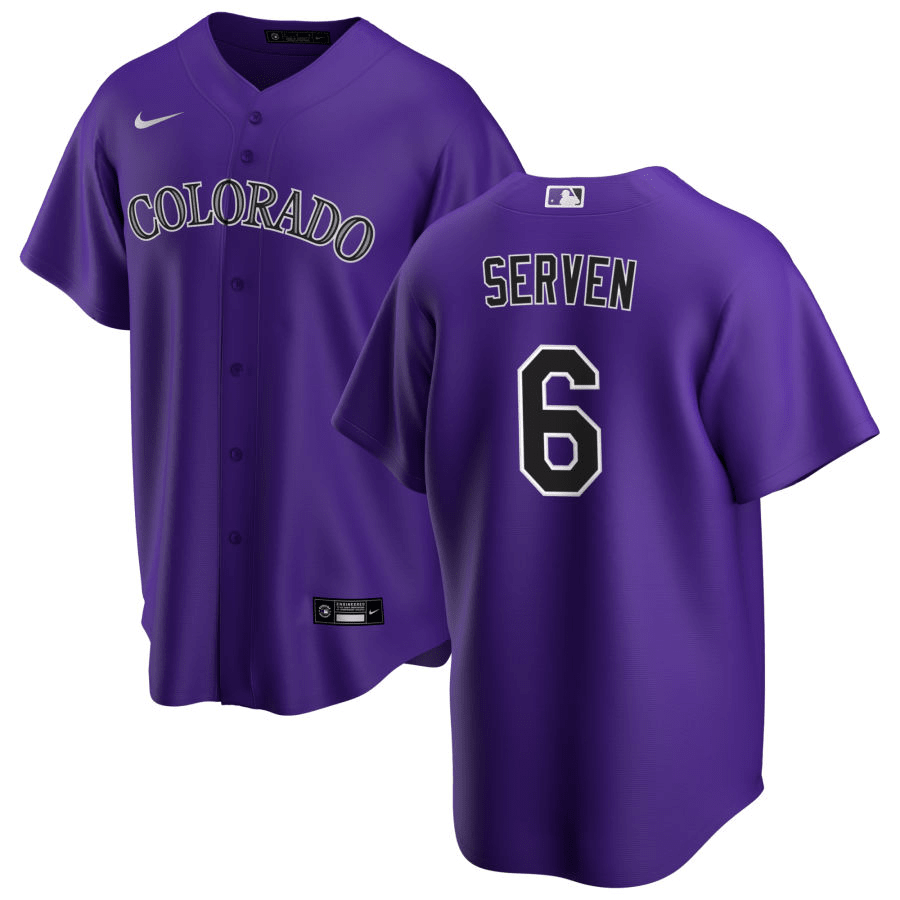 Brian Serven Colorado Rockies Alternate Purple Baseball Player Jersey