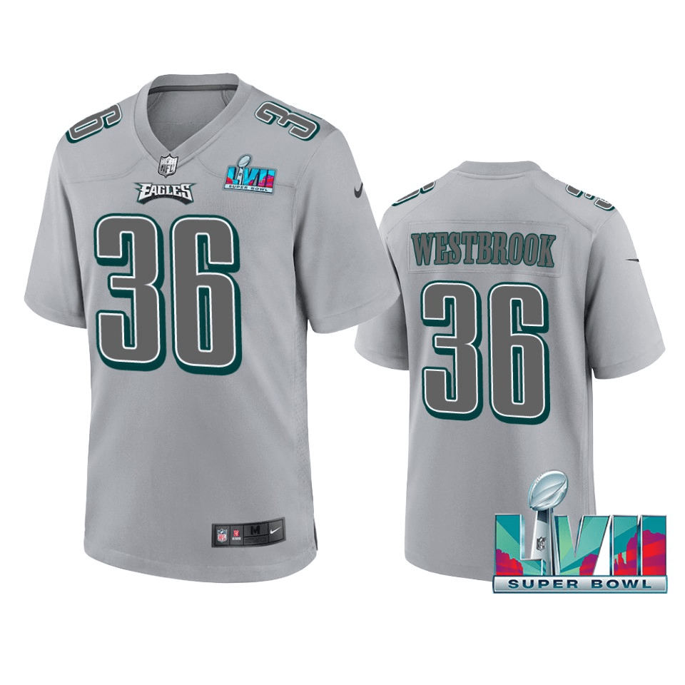 Brian Westbrook Philadelphia Eagles Super Bowl LVII Patch Atmosphere Fashion Gray Game Jersey