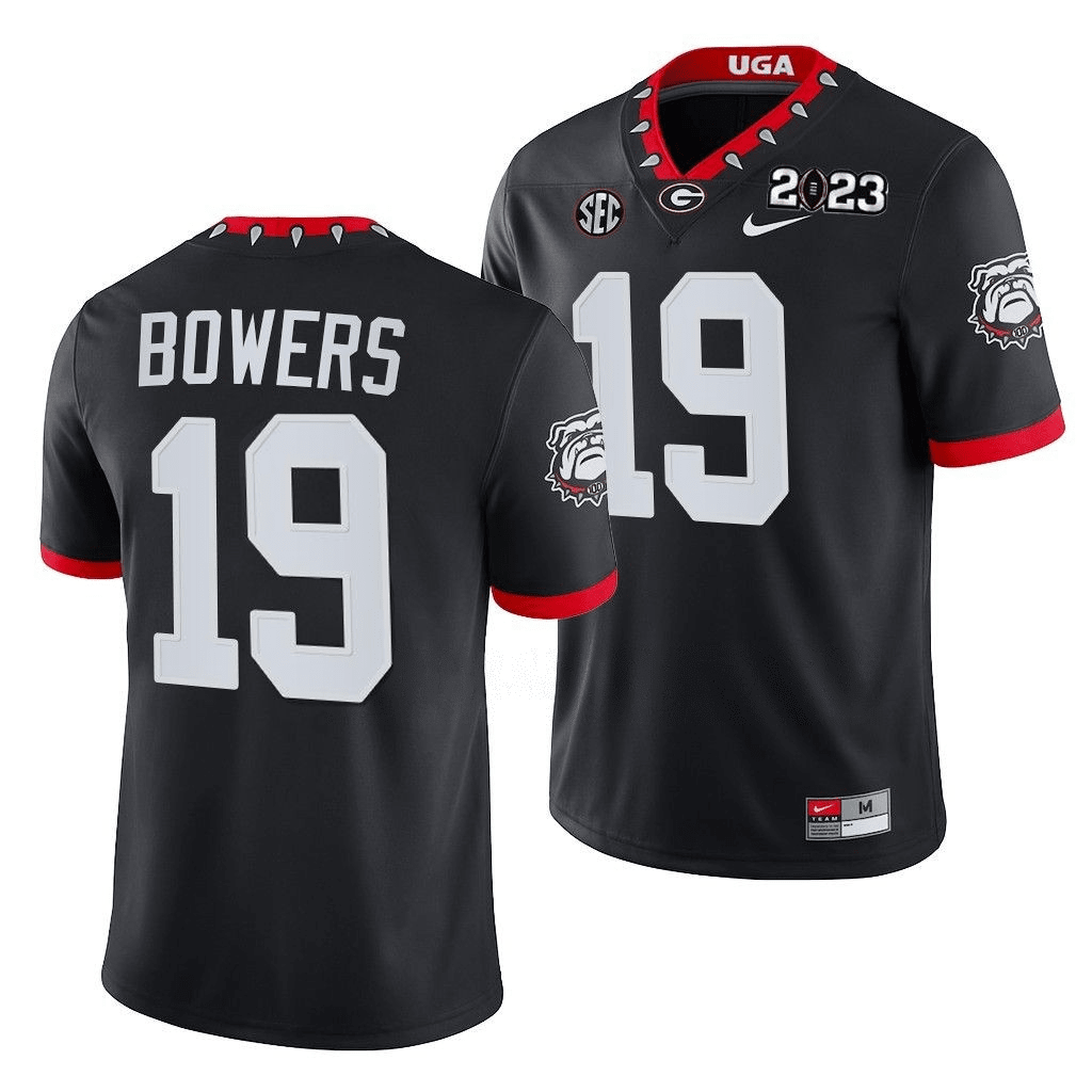 Brock Bowers Georgia Bulldogs 2023 National Championship College Black Football Jersey