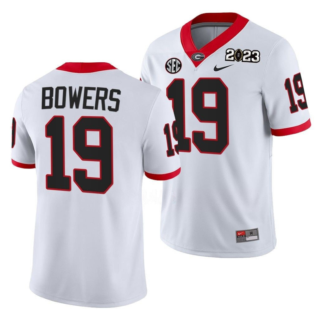 Brock Bowers Georgia Bulldogs 2023 National Championship College White Football Jersey