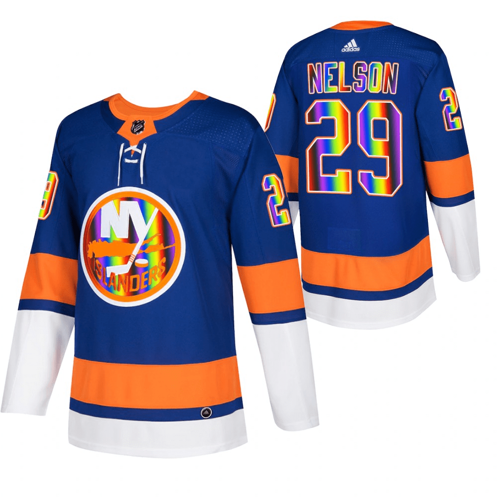 Brock Nelson New York Islanders 2022 Pride Night HockeyIsForEveryone Royal Player Swingman Jersey