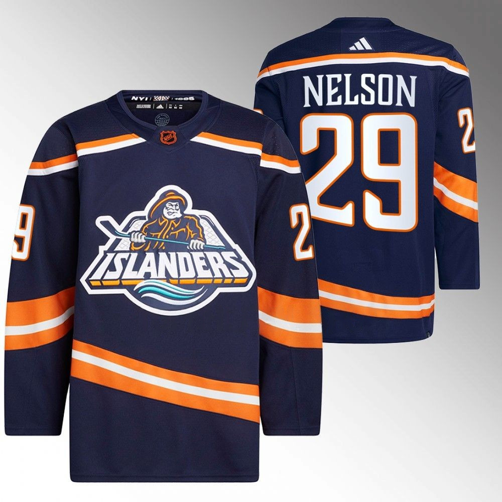 Brock Nelson New York Islanders 2022 Reverse Retro Navy Player Swingman Jersey