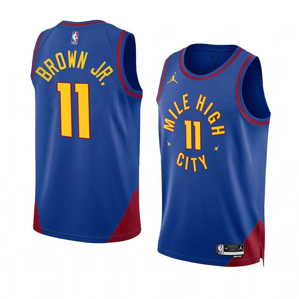 Bruce Brown Jr. Denver Nuggets 2022-23 Statement Edition Blue Swingman Jersey