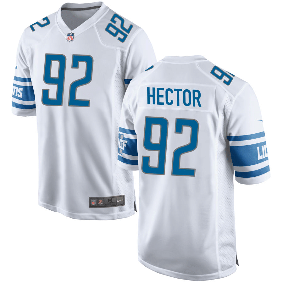 Bruce Hector Detroit Lions White Game Jersey