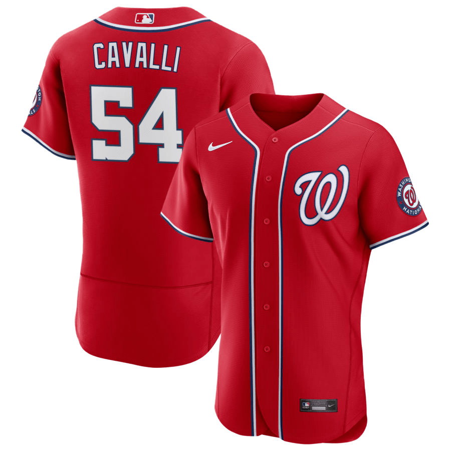 Cade Cavalli Washington Nationals Alternate Scarlet Baseball Player Jersey