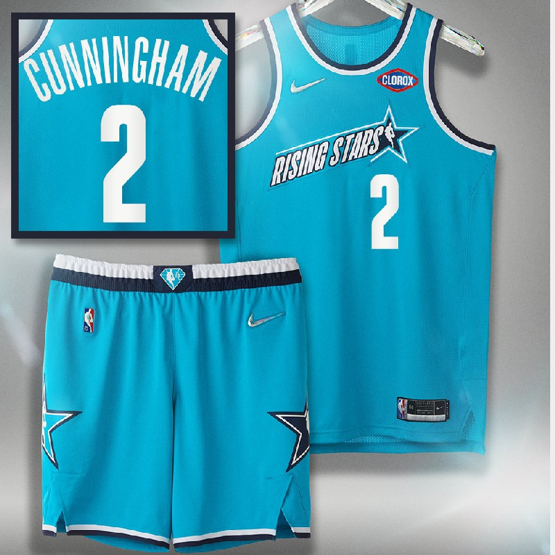 Cade Cunningham Detroit Pistons Team Barry 2022 Rising Stars Blue Swingman Jersey & Shorts Set