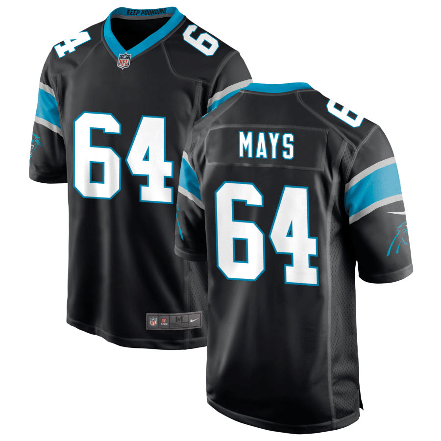 Cade Mays Carolina Panthers Black Game Jersey