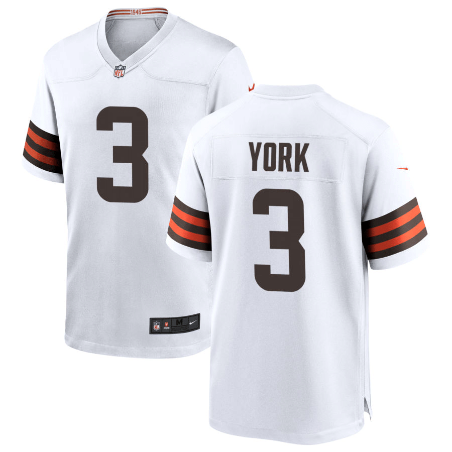 Cade York Cleveland Browns 2020 White Game Jersey