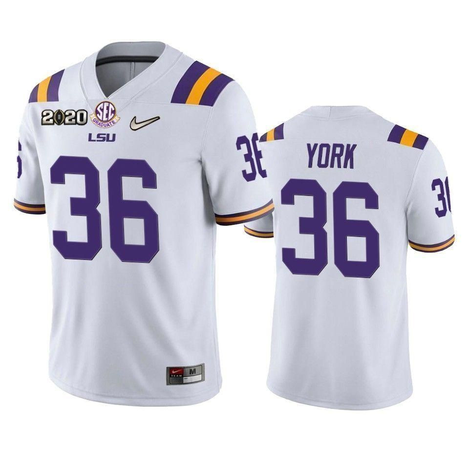 Cade York LSU Tigers 2020 National Championship Football Jersey