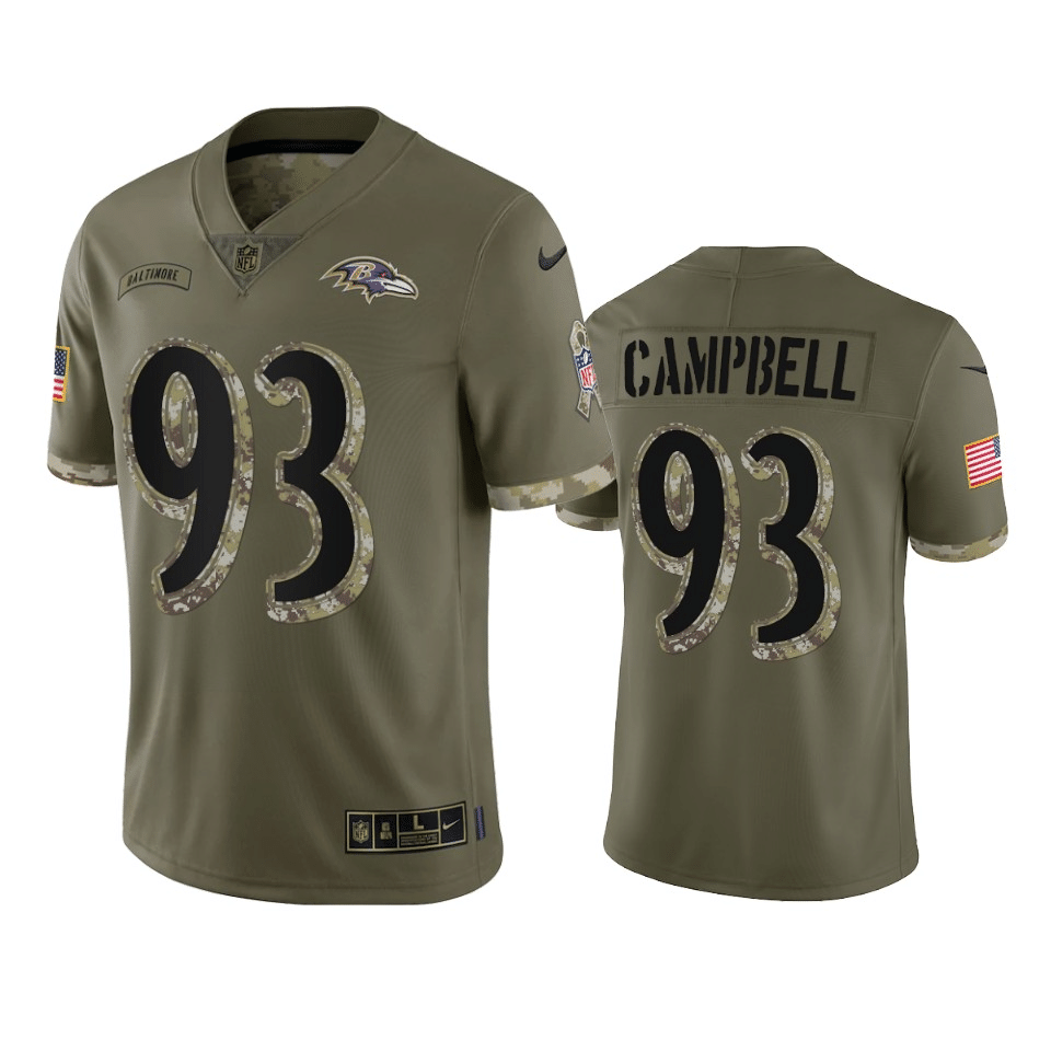 Calais Campbell Baltimore Ravens 2022 Salute To Service Limited Jersey