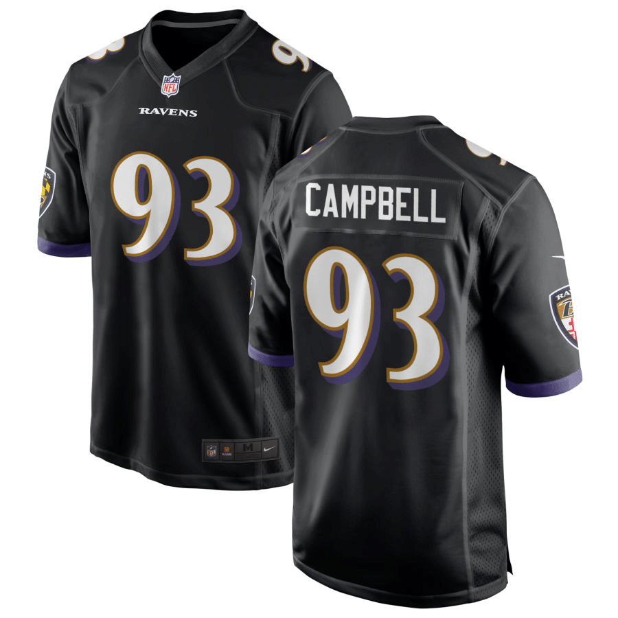 Calais Campbell Baltimore Ravens Black Game Jersey