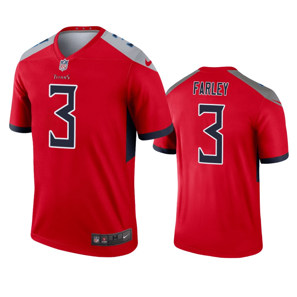 Caleb Farley Tennessee Titans Inverted Legend Red Game Jersey
