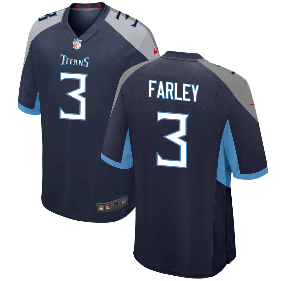 Caleb Farley Tennessee Titans Navy Game Jersey