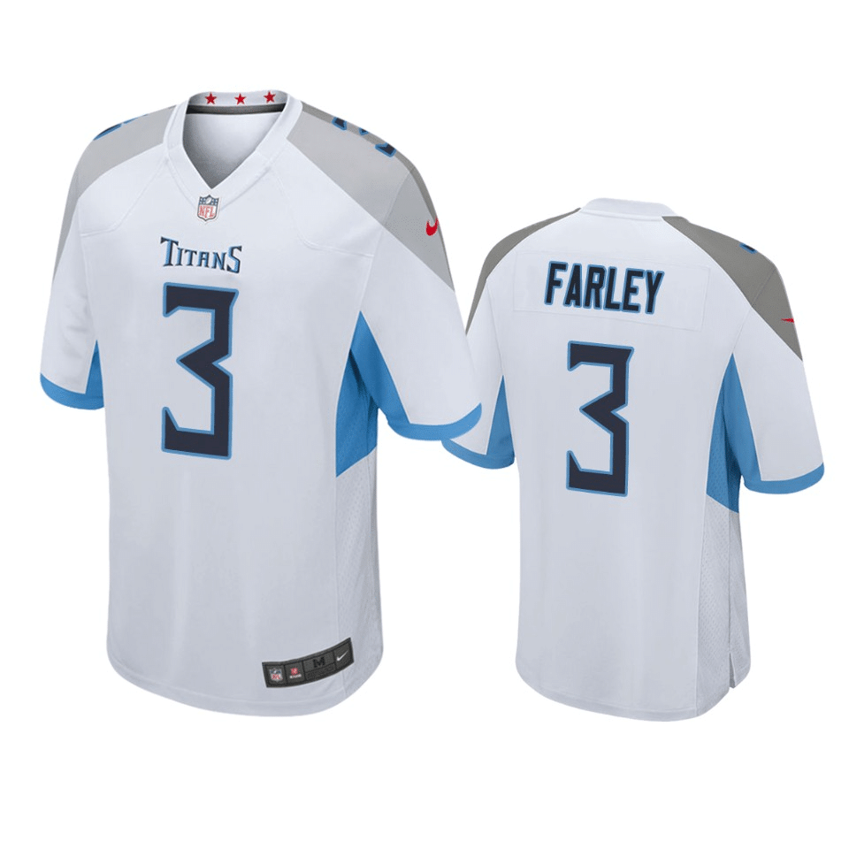 Caleb Farley Tennessee Titans White Game Jersey