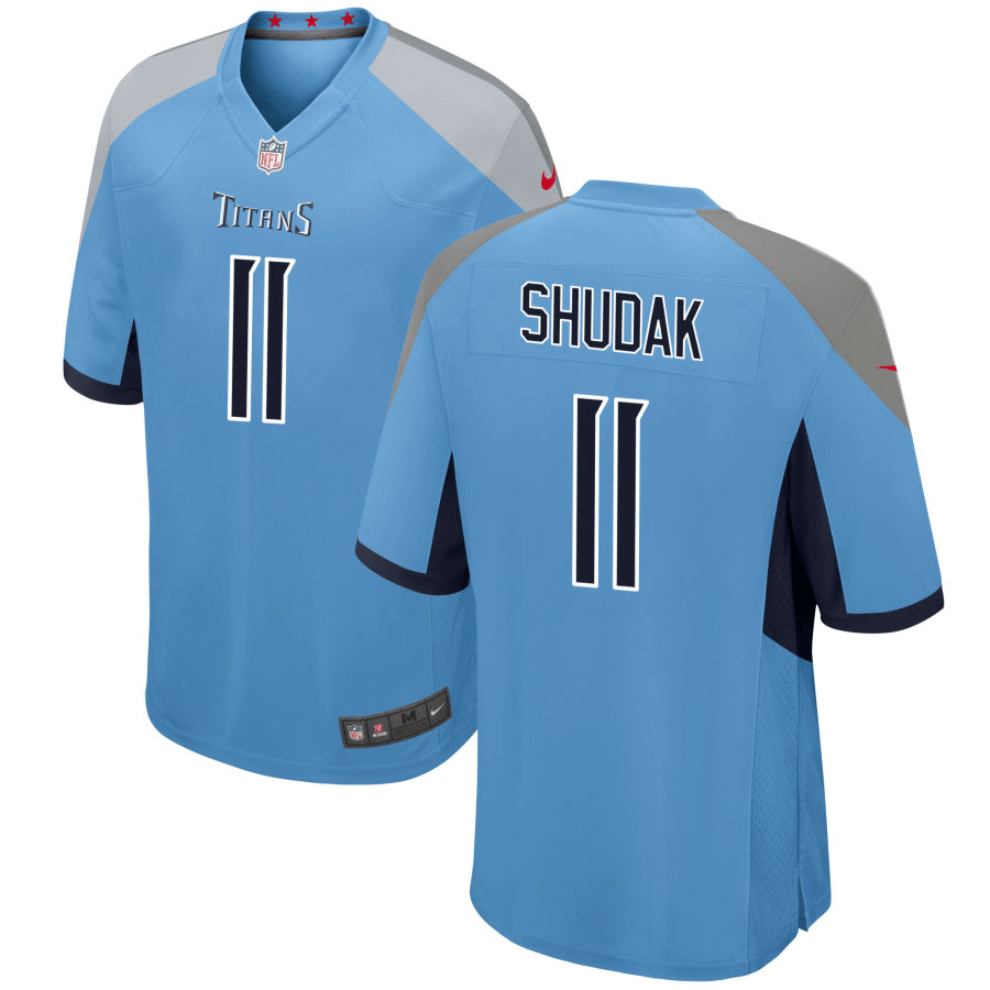 Caleb Shudak Tennessee Titans Alternate Blue Game Jersey