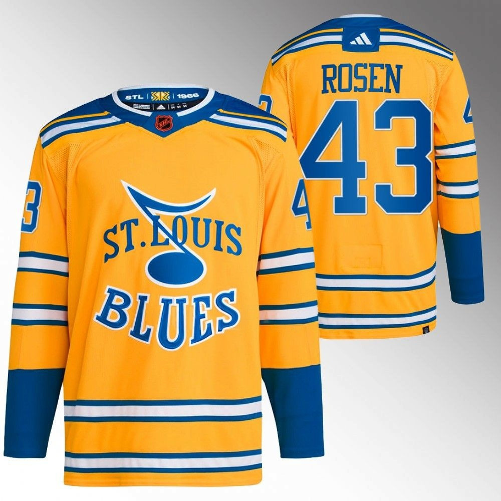 Calle Rosen St. Louis Blues 2022 Reverse Retro Yellow Player Swingman Jersey