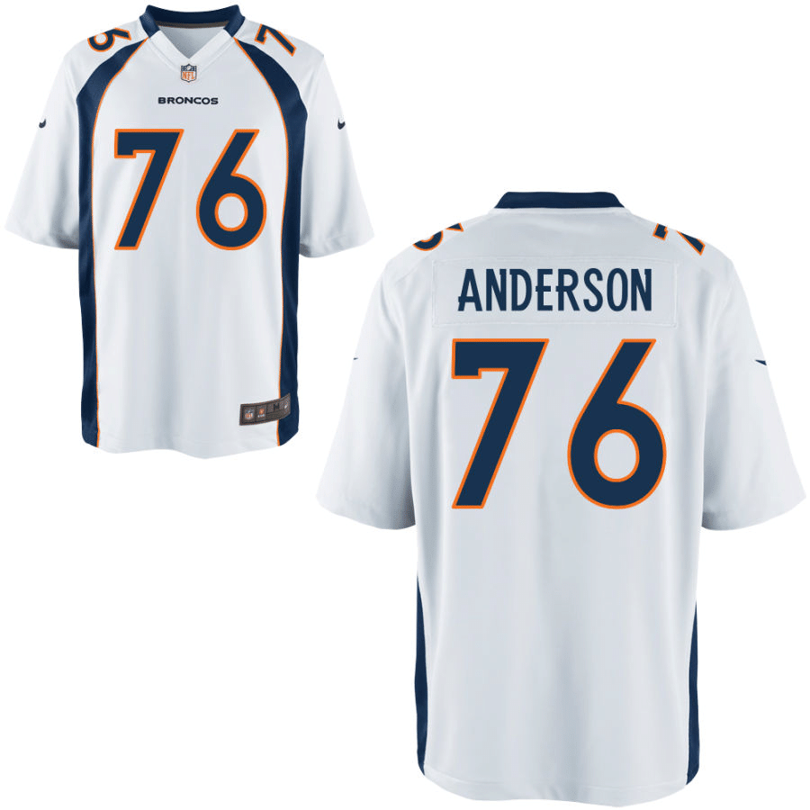 Calvin Anderson Denver Broncos 2020 White Game Jersey