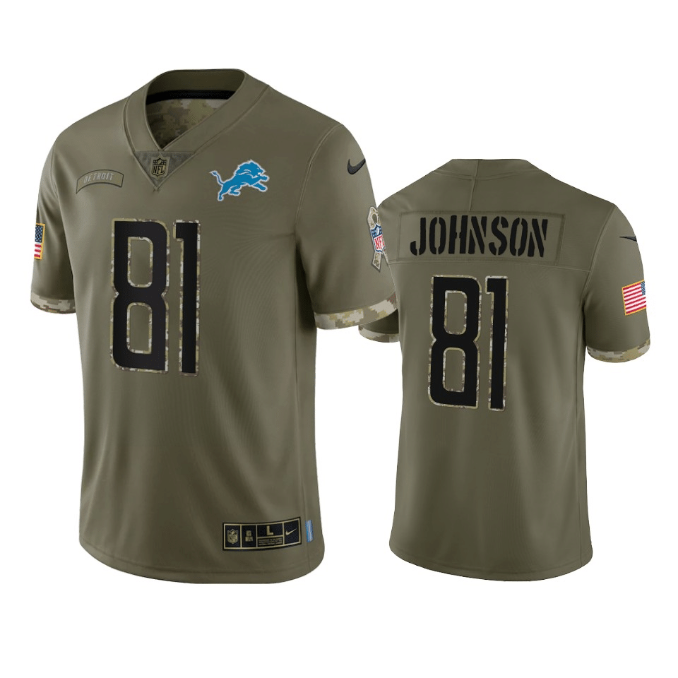 Calvin Johnson Detroit Lions 2022 Salute To Service Limited Jersey