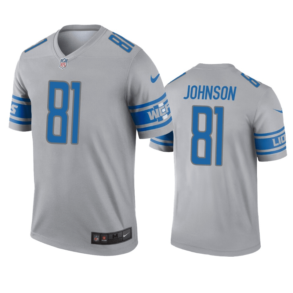 Calvin Johnson Detroit Lions Inverted Legend Gray Game Jersey
