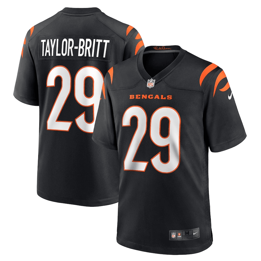Cam Taylor-Britt Cincinnati Bengals Black Retired Player Game Jersey