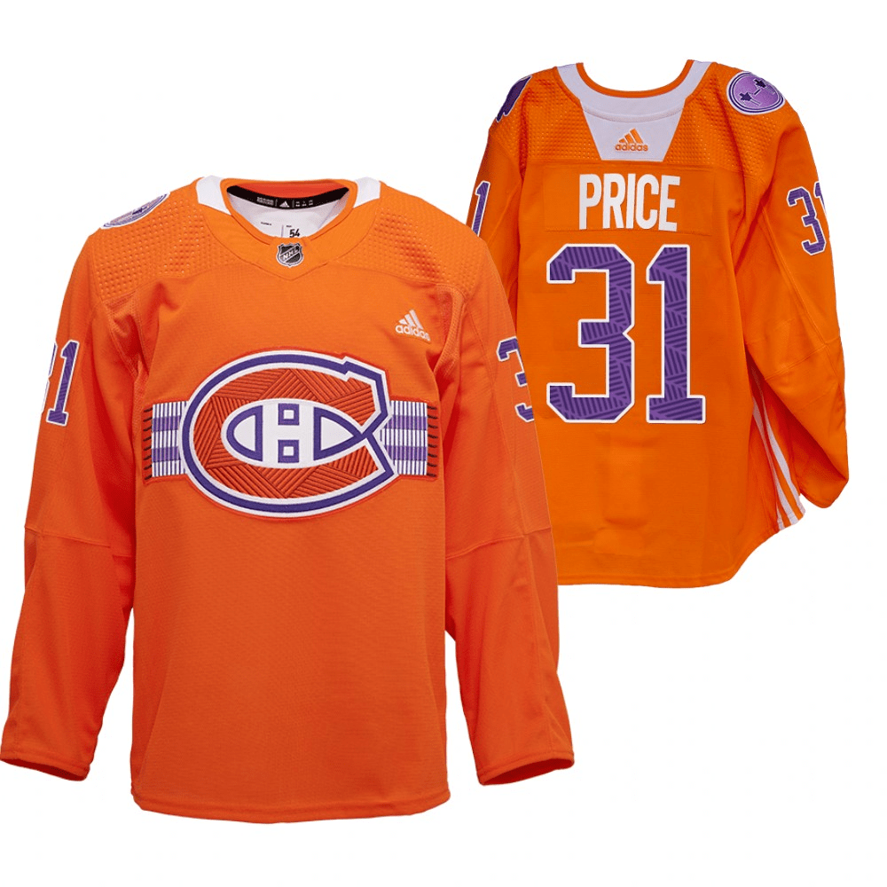 Carey Price Montreal Canadiens Indigenous Celebration Night Warm Up Orange Player Swingman Jersey