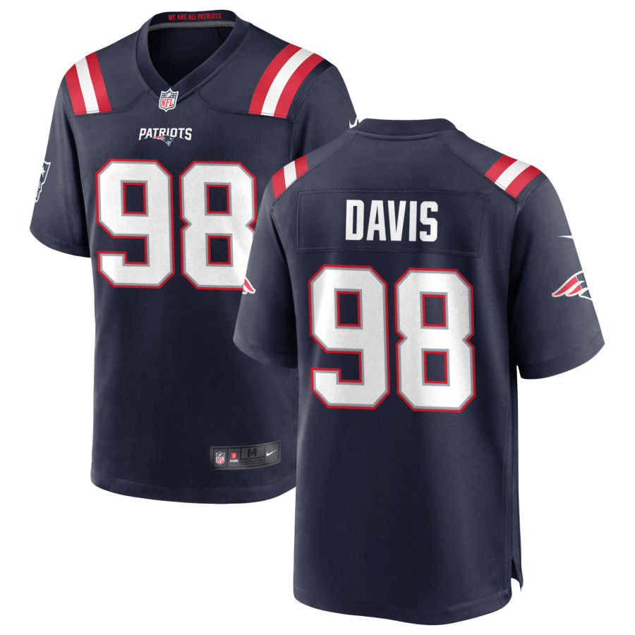 Carl Davis New England Patriots Navy Game Jersey