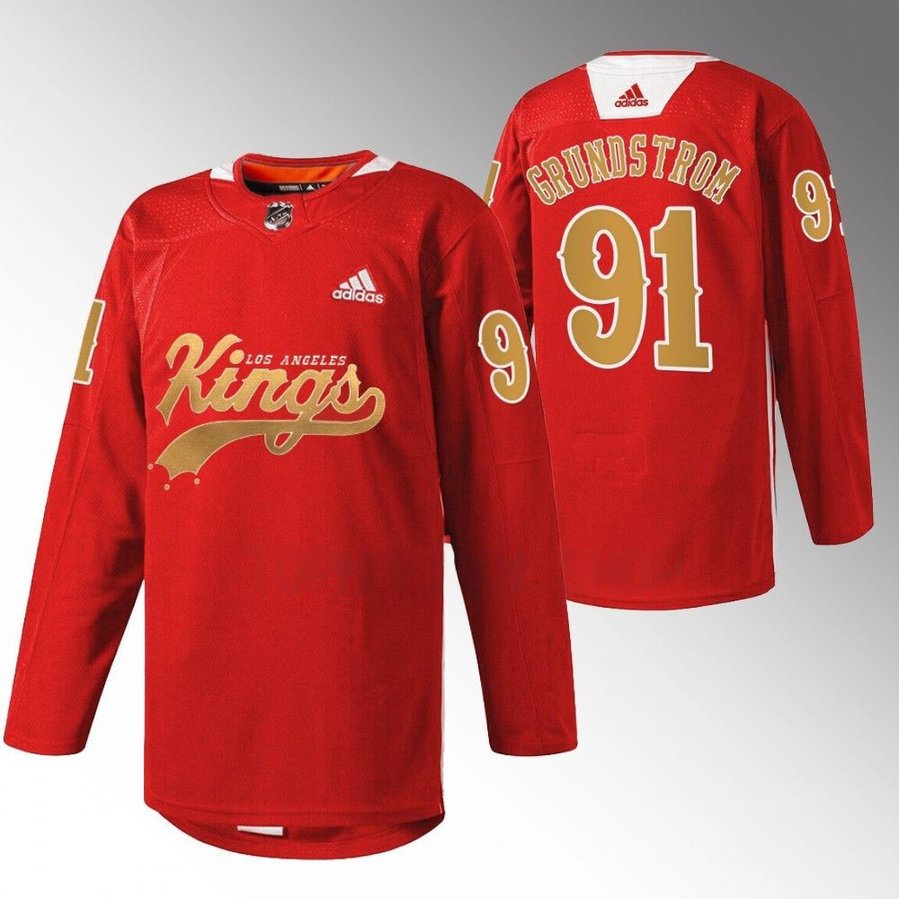 Carl Grundstrom LA Los Angeles Kings 2022 Cherry Warm Up Red Player Swingman Jersey
