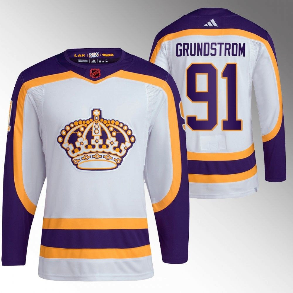 Carl Grundstrom Los Angeles Kings 2022 Reverse Retro White Player Swingman Jersey