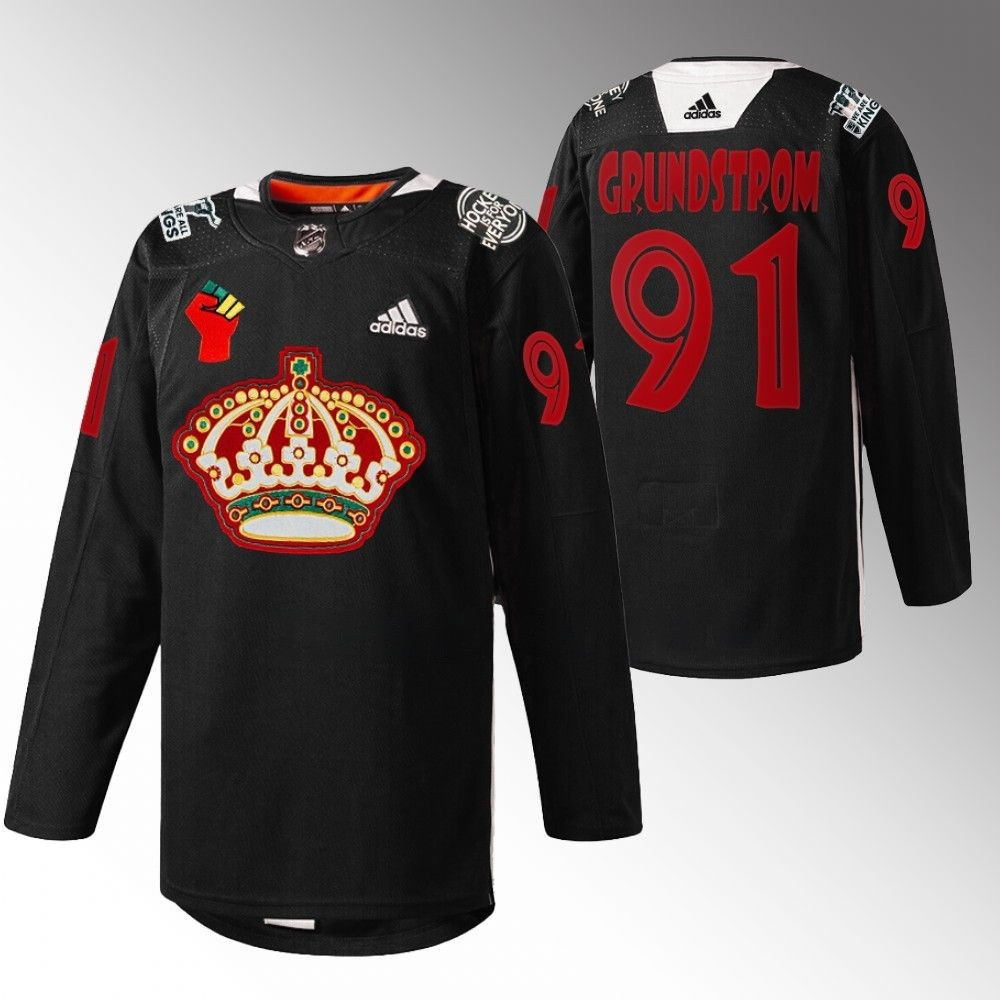 Carl Grundstrom Los Angeles Kings 2023 History Month Warm Up Black Player Swingman Jersey
