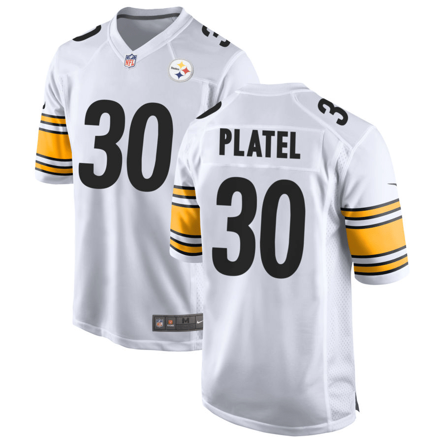 Carlins Platel Pittsburgh Steelers White Game Jersey