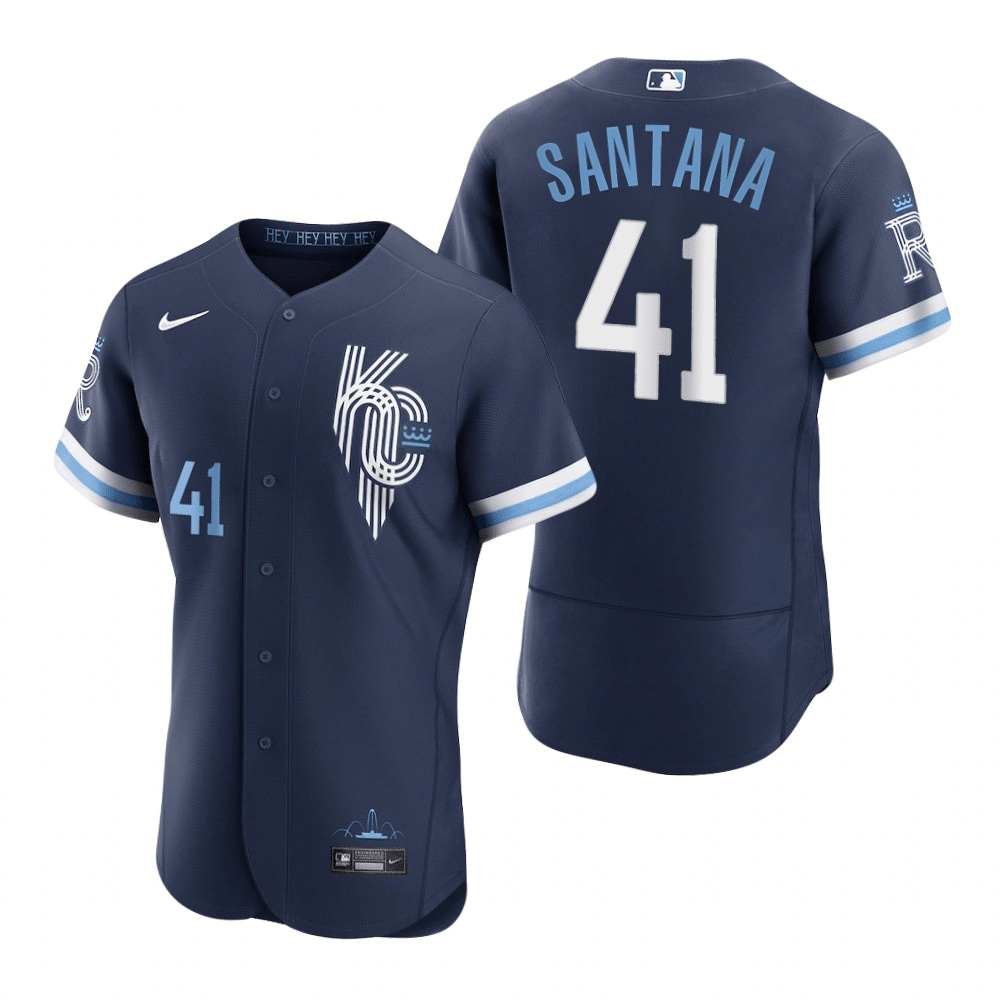 Carlos Santana Kansas City Royals 2022 City Connect Navy Baseball Player Jersey