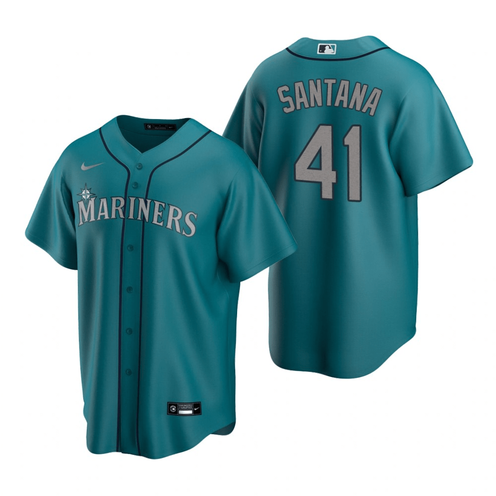 Carlos Santana Seattle Mariners Alternate Aqua Baseball Player Jersey