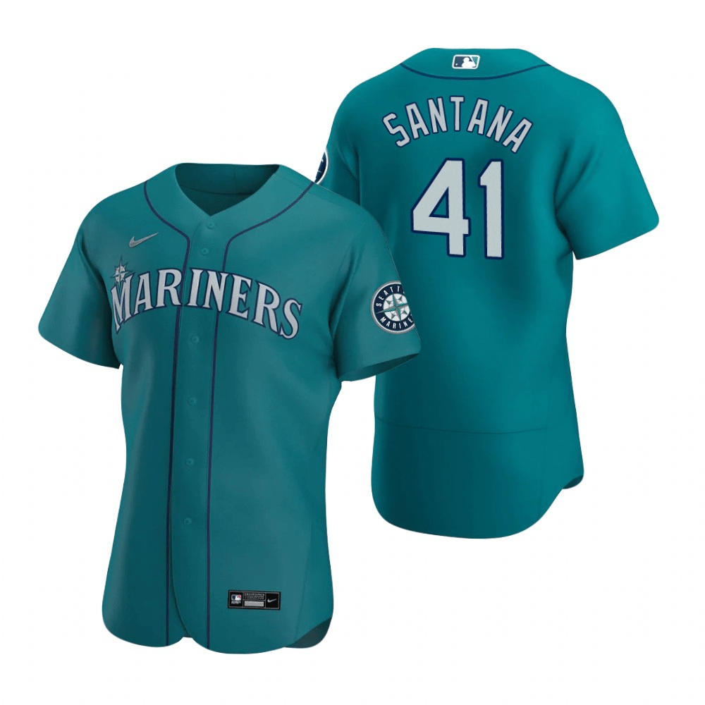 Carlos Santana Seattle Mariners Alternate Aqua Baseball Player Jersey